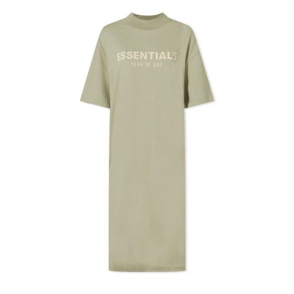 Fear of God Essentials Women's Yellow Logo T-shirt Dress NWOT